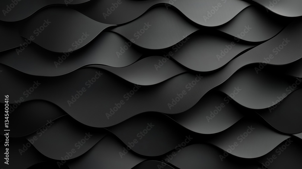 Poster abstract black waves texture background for modern design projects