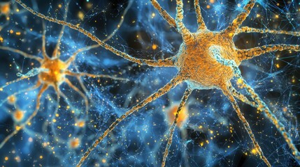 Close-up view of neurons and nerve cells representing the foundation of cognitive network planning and functionality