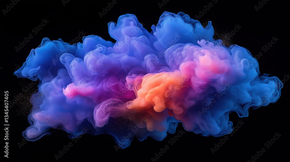 Aufkleber abstract blend of colorful liquid paint and ink drops creating a dynamic splash effect