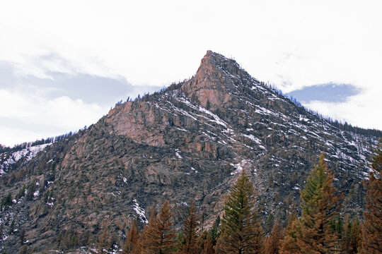 Lightly dusted mountain peak in Colorado