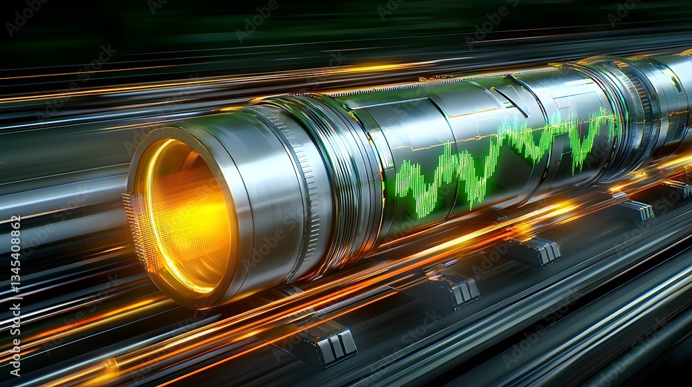 Aufkleber futuristic ai controlled energy trading platform with high tech virtual fossil fuel market cyber fin