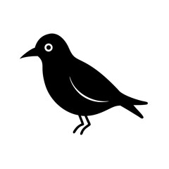 Obraz premium A bird icon black in white background