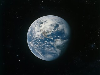 Fototapeta premium Earth from Space: Blue Marble View.
