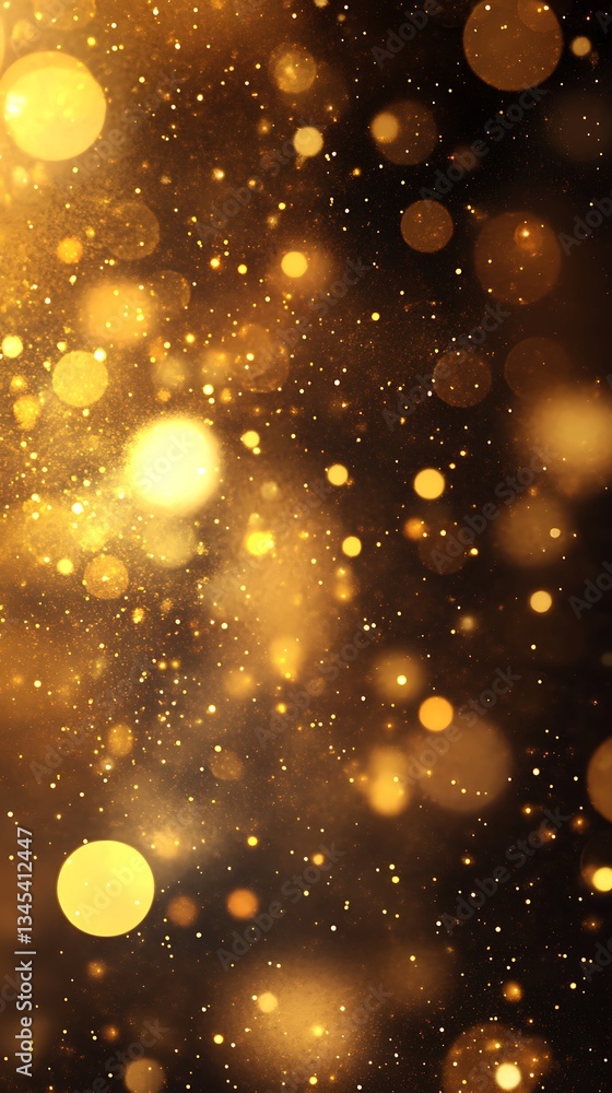 Wall mural a shimmering background of golden bokeh lights, creating a festive and elegant atmosphere.