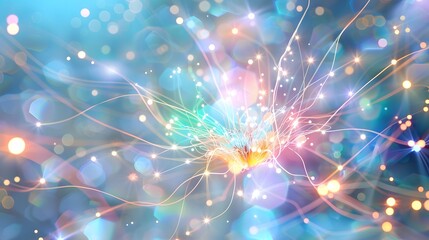 Dazzling AI Enhanced Neural Web of Interconnected Luminous Strands Forming a Captivating Data Mind Map   An abstract and futuristic digital art showcasing a complex intricate