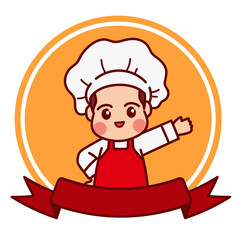 Chef Character with Banner