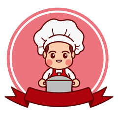 Chef Character with Banner