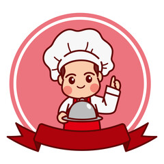 Chef Character with Banner