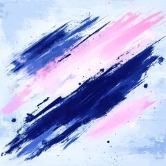 Abstract Pink Blue Brushstrokes Painting
