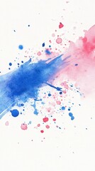 Abstract Blue and Pink Watercolor Splashes
