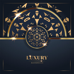 Luxury Dark Background with Gold Geometric Patterns