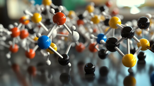 Molecular models of hydrocarbons including alkanes alkenes alkynes shown in dynamic 3D configurations