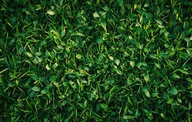 Lush green grass with vibrant leafy texture.