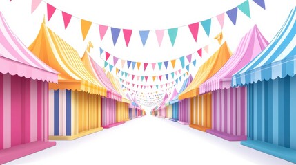 Colorful Festival Tents and Booths for Acceptance