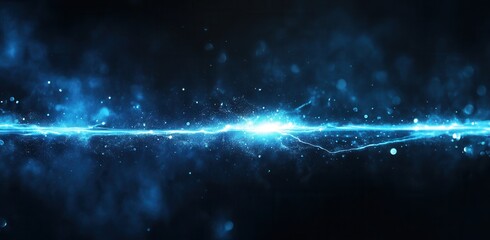 Abstract blue energy line on dark background.