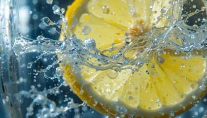 lemon splash in water