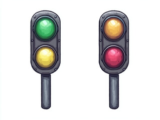Vintage Traffic Light Illustration