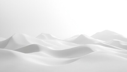 Fototapeta premium Abstract white waves create a serene, minimalist landscape.