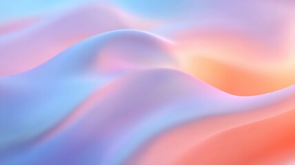 Fototapeta premium Abstract Pastel Wave Background: Soft Pink, Blue and Orange Hues