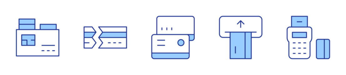 credit card, edc. Credit card Icon vector illustration. Line Duotone style. Editable stroke