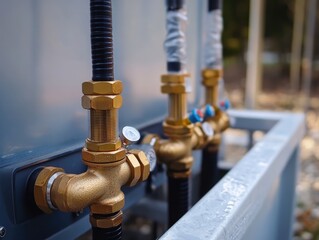 Industrial Brass Valves Outdoor Plumbing.