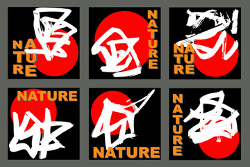 Hand Drawn Minimalist Abstract Contemporary Posters Set