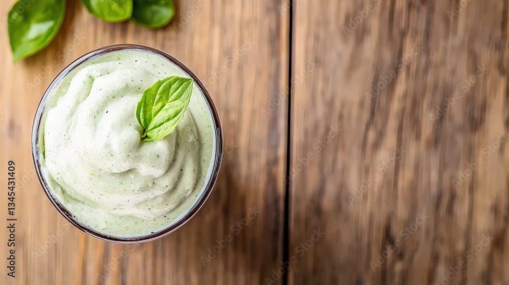 Poster smooth and creamy drink served in a stylish glass with a soft texture and inviting appearance