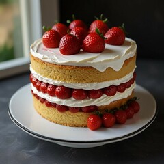 cake with strawberries