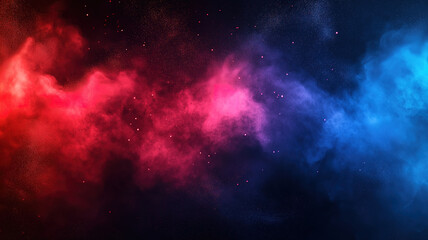 Fototapeta premium Red, white, and blue dust explosion creating a patriotic splash on dark background