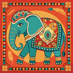 Intricate and Ornate Indian Mughal Caparisoned Elephant