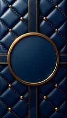 A luxurious background, ideal for invitations, business cards, or premium branding,a deep blue quilted background with golden accents. 
