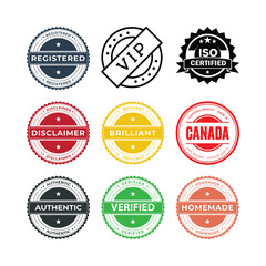 Vintage premium quality vector set of guarantee seals and badges