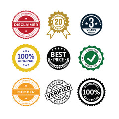 Set of sale labels and badges with vintage and premium design
