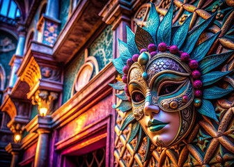 Obraz premium Elegant Masquerade Mask Designs: Architectural Photography Inspiration