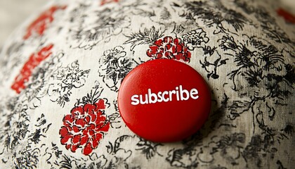 Red Subscribe Button on Floral Globe.