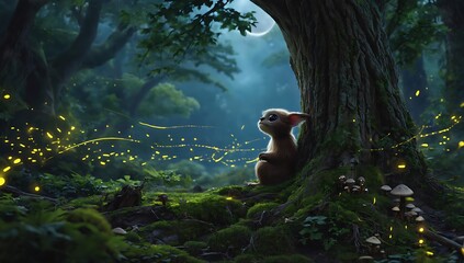 Little monster in the middle of the forest