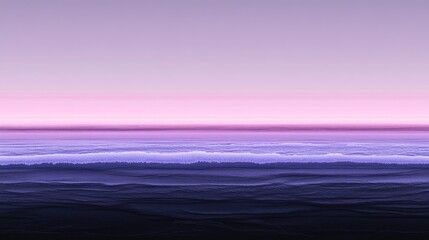 Purple Ocean Sunset Aerial View.