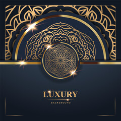 Luxury Dark Navy Background with Gold Mandala Design (1)