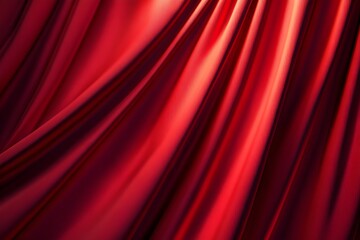Fototapeta premium Elegant Red Theater Curtain with Smooth, Rich Crimson Drapes