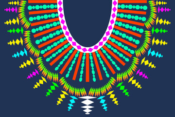 Beautiful ethnic collar pattern on background.
