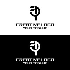 creative letter logo fp design vector