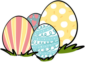 easter eggs with flowers