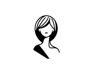 Beautiful Fashion girl vector icon illustration. Women's logo design concept for fashion, massage, magazines, cosmetics, and beauty salons.