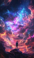 Awe-Inspiring Cosmic Cloudscape Phone Wallpaper