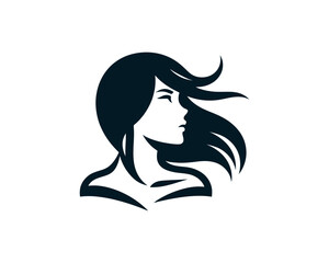 Beautiful Fashion girl vector icon illustration. Women's logo design concept for fashion, massage, magazines, cosmetics, and beauty salons.