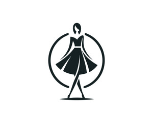 Beautiful Fashion girl vector icon illustration. Women's logo design concept for fashion, massage, magazines, cosmetics, and beauty salons.