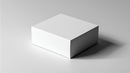 white box mockup template standing on white background