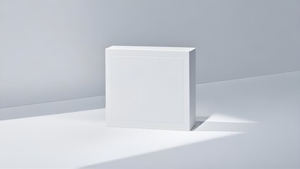 white box mockup template standing on white background,design,empty