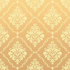 Elegant Seamless Damask Pattern – Vintage Ornamental Floral Background for Luxury Design and Home Decor