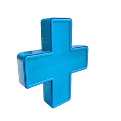 Fototapeta premium Blue Medical Cross Symbol isolated on transparent background